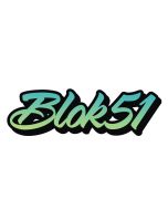 Blok 51 Script Writing Dual Colour Exterior Car Decal Sticker - Blue and Green