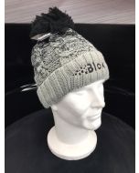 Blok 51 - Black And Grey Bobble Hat - Fleece Lined