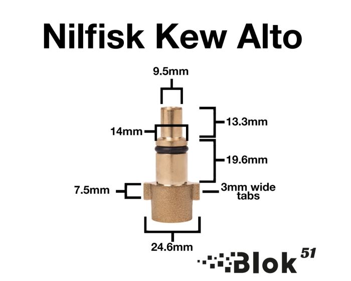 Nilfisk Kew Alto Bayonet Snow Foam Lance Adaptor | Blok 51