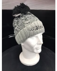 Blok 51 - Black And Grey Bobble Hat - Fleece Lined