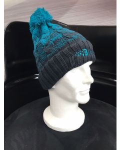 Blok 51 - Teal Green And Navy Bobble Hat - Fleece Lined