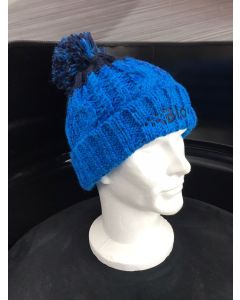 Blok 51 - Azure Blue And Oxford Navy Bobble Hat - Half Fleece Lined