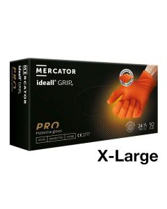 Mercato Ideall Grip Orange Nitrile Gloves 50 Pack - XL - Extra Large