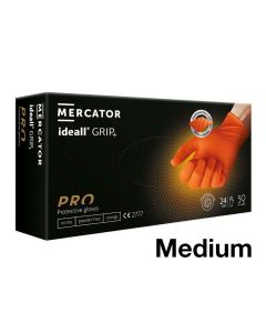 Mercato Ideall Grip Orange Nitrile Gloves 50 Pack - Medium