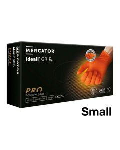 Mercato Ideall Grip Orange Nitrile Gloves 50 Pack - Small