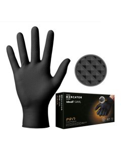 Mercator Ideall Grip+ Black Nitrile Detailing Gloves 50 Pack - Medium