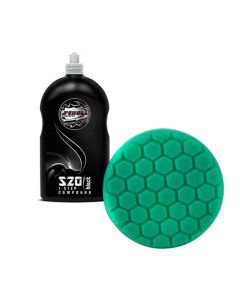 Scholl Concepts S20 Black and Chemical Guys Hex-Logic Green 5" Pad