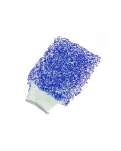 Blok 51 Plush Microfibre Blue and White Padded Wash Mitt